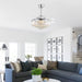 42 in. Chrome Retractable Crystal Ceiling Fan with Lights and Remote, Modern Fan with Light, Reverse Fandelier, Dimmable Chandelier Fan-9-ErisView