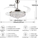 42 in. Crystal Ceiling Fan Chandelier with Light and Remote, Retractable Blade Ceiling Fan Light Fixture for Living Room Bedroom, Decorative Ceiling Fans-3-ErisView