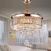 42 in. Crystal Ceiling Fan with LED Light and Remote Control, Retractable Fandelier for Bedrooms with Silent Motor, Luxury Ceiling Fans for Living Room-1-ErisView