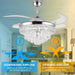 42 in. Crystal Ceiling Fan with Light, Indoor Dimmable Crystal Fandelier, Gold Retractable Ceiling Fan Chandelier Fan for Living Room Dining Room -12-ErisView