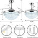 42 in. Crystal Ceiling Fan with Light, Indoor Dimmable Crystal Fandelier, Gold Retractable Ceiling Fan Chandelier Fan for Living Room Dining Room -18-ErisView