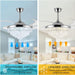 42 in. Crystal Ceiling Fan with Light, Indoor Dimmable Crystal Fandelier, Gold Retractable Ceiling Fan Chandelier Fan for Living Room Dining Room -21-ErisView