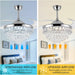 42 in. Crystal Ceiling Fan with Light, Indoor Dimmable Crystal Fandelier, Gold Retractable Ceiling Fan Chandelier Fan for Living Room Dining Room -31-ErisView