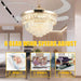 42 in. Crystal Ceiling Fan with Light, Indoor Dimmable Crystal Fandelier, Gold Retractable Ceiling Fan Chandelier Fan for Living Room Dining Room -6-ErisView