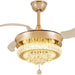 42 in. Crystal Ceiling Fan with Light and Remote, Modern Reversible Retractable 3 Blade Ceiling Fan Chandelier for Living Room Bedroom Dining Room-18-ErisView