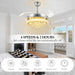 42 in. Crystal Ceiling Fan with Light and Remote, Modern Reversible Retractable 3 Blade Ceiling Fan Chandelier for Living Room Bedroom Dining Room-24-ErisView