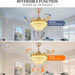 42 in. Crystal Ceiling Fan with Light and Remote, Modern Reversible Retractable 3 Blade Ceiling Fan Chandelier for Living Room Bedroom Dining Room-30-ErisView