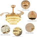 42 in. Crystal Ceiling Fan with Light and Remote, Modern Reversible Retractable 3 Blade Ceiling Fan Chandelier for Living Room Bedroom Dining Room-32-ErisView