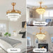 42 in. Crystal Ceiling Fan with Light and Remote, Modern Reversible Retractable 3 Blade Ceiling Fan Chandelier for Living Room Bedroom Dining Room-34-ErisView