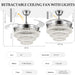 42 in. Crystal Ceiling Fan with Light and Remote, Modern Reversible Retractable 3 Blade Ceiling Fan Chandelier for Living Room Bedroom Dining Room-40-ErisView