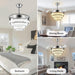 42 in. Crystal Ceiling Fan with Light and Remote, Modern Reversible Retractable 3 Blade Ceiling Fan Chandelier for Living Room Bedroom Dining Room-43-ErisView