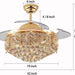 42 in. Crystal Ceiling Fan with Lights and Remote, Modern Retractable Luxury Chandelier Ceiling Fan for Living Room Dining Room Bedroom-7-ErisView