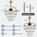 42 in. Dimmable Crystal Ceiling Fan Chandeliers with Lights with APP and Remote Control, Gold Fandelier Ceiling Fan-5-ErisView