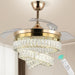 42 in. Dimmable Crystal Ceiling Fan Chandeliers with Lights with APP and Remote Control, Gold Fandelier Ceiling Fan-9-ErisView