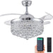 42 in. Dimmable Crystal Fandelier with Lights and Remote, Invisible Retractable Chandelier Ceiling Fan for Bedroom Living Room Dining Room-8-ErisView
