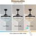 42 in. Dimmable Fandelier for Bedroom, Crystal Chandelier Ceiling Fan, Retractable Blade Ceiling Fan with Light and Remote-5-ErisView