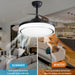 42 in. Dimming LED Ceiling Fan with Light Remote Control, Modern Silent Semi-Flush Mount Ceiling Fan for Living Room Bedroom-ErisView