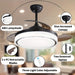 42 in. Dimming LED Ceiling Fan with Light Remote Control, Modern Silent Semi-Flush Mount Ceiling Fan for Living Room Bedroom-ErisView