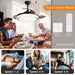 42 in. Dimming LED Ceiling Fan with Light Remote Control, Modern Silent Semi-Flush Mount Ceiling Fan for Living Room Bedroom-ErisView