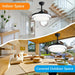 42 in. Dimming LED Ceiling Fan with Light Remote Control, Modern Silent Semi-Flush Mount Ceiling Fan for Living Room Bedroom-ErisView