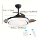 42 in. Dimming LED Ceiling Fan with Light Remote Control, Modern Silent Semi-Flush Mount Ceiling Fan for Living Room Bedroom-ErisView