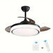 42 in. Dimming LED Ceiling Fan with Light Remote Control, Modern Silent Semi-Flush Mount Ceiling Fan for Living Room Bedroom-ErisView