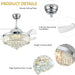 42 in. Fandelier Ceiling Fan with Light, Chrome Crystal Retractable Chandelier Fan, Living Room Ceiling Fan with Light, Dining Room Ceiling Fan -6-ErisView