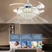 42 in. Fandelier Ceiling Fan with Light, Chrome Crystal Retractable Chandelier Fan, Living Room Ceiling Fan with Light, Dining Room Ceiling Fan -8-ErisView