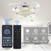 42 in. Fandelier Ceiling Fan with Light, Chrome Crystal Retractable Chandelier Fan, Living Room Ceiling Fan with Light, Dining Room Ceiling Fan -9-ErisView