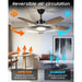 42 in. Farmhouse Ceiling Fan with Light, Small Modern Black Ceiling Fan with Light and Remote for Bedroom Living Room-2-ErisView