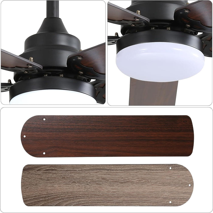 42 in. Farmhouse Ceiling Fan with Light and Remote, High End Ceiling Fans for Bedroom Living Room Study Patio-2-ErisView