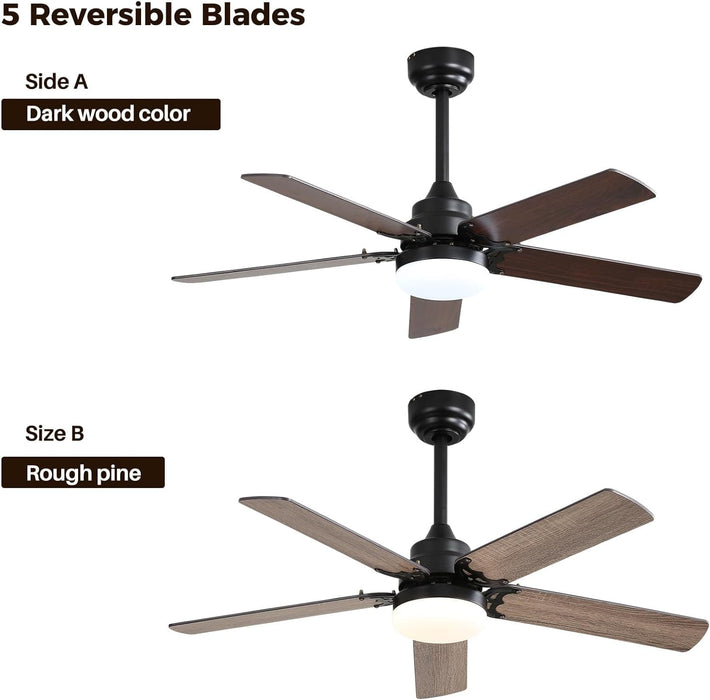 42 in. Farmhouse Ceiling Fan with Light and Remote, High End Ceiling Fans for Bedroom Living Room Study Patio-5-ErisView