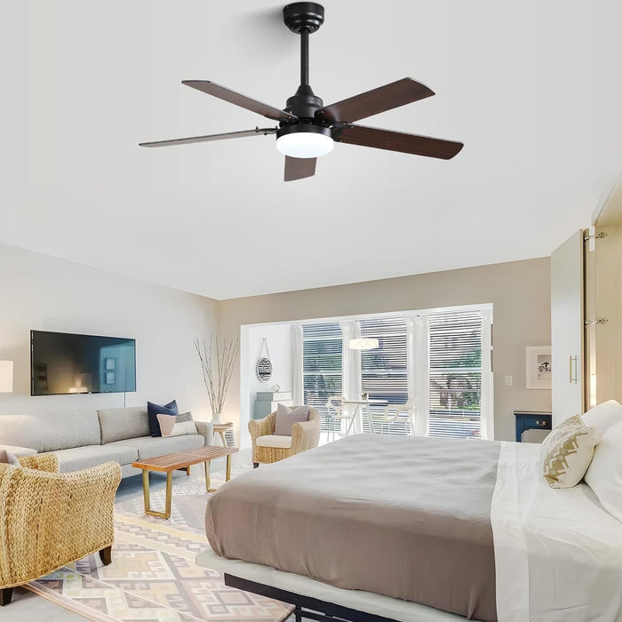 42 in. Farmhouse Ceiling Fan with Light and Remote, High End Ceiling Fans for Bedroom Living Room Study Patio-8-ErisView