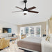 42 in. Farmhouse Ceiling Fan with Light and Remote, High End Ceiling Fans for Bedroom Living Room Study Patio-8-ErisView