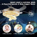 42 in. Gold Crystal Ceiling Fan with Lights, Modern Rings Crystal Chandeliers Ceiling Fan with Remote, Dimmable Invisible Fandelier Ceiling Fan-12-ErisView