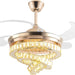 42 in. Gold Crystal Ceiling Fan with Lights, Modern Rings Crystal Chandeliers Ceiling Fan with Remote, Dimmable Invisible Fandelier Ceiling Fan-2-ErisView