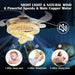 42 in. Gold Crystal Ceiling Fan with Lights, Modern Rings Crystal Chandeliers Ceiling Fan with Remote, Dimmable Invisible Fandelier Ceiling Fan-4-ErisView