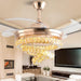 42 in. Gold Crystal Ceiling Fan with Lights, Modern Rings Crystal Chandeliers Ceiling Fan with Remote, Dimmable Invisible Fandelier Ceiling Fan-1-ErisView