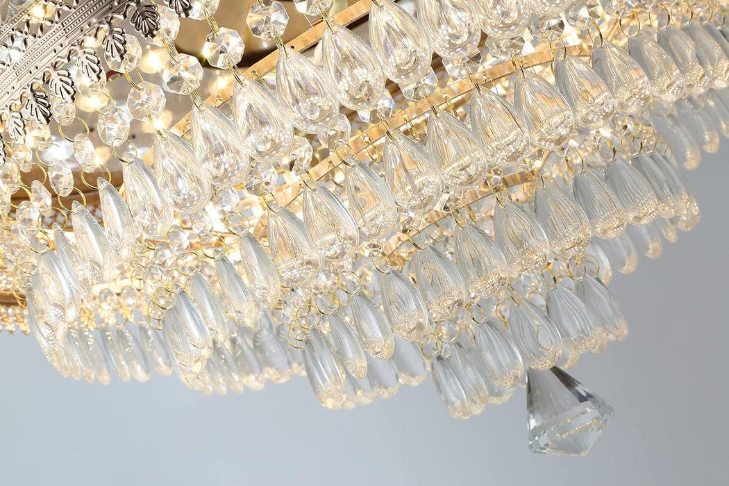 42 in. Gold Dimmable LED Invisible Fandelier with Light, Modern LED Crystal Ceiling Fan-6-ErisView