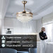 42 in. Gold Dimmable LED Invisible Fandelier with Light, Modern LED Crystal Ceiling Fan-8-ErisView
