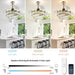42 in. Gold Dimmable Remote Ceiling Fan with Light, Crystal Modern Chandelier Fan, Silent Retractable Fandelier with Timer Function-4-ErisView