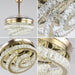 42 in. Gold Dimmable Remote Ceiling Fan with Light, Crystal Modern Chandelier Fan, Silent Retractable Fandelier with Timer Function-8-ErisView