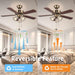42 in. Indoor Ceiling Fan with Light Pull Chain, Traditional Antique Ceiling Fan, Ceiling Fan for Sloped Ceiling-2-ErisView