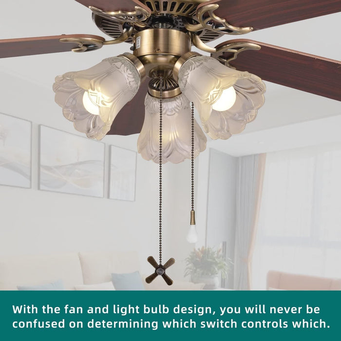 42 in. Indoor Ceiling Fan with Light Pull Chain, Traditional Antique Ceiling Fan, Ceiling Fan for Sloped Ceiling-4-ErisView