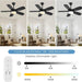 42 in. Indoor Outdoor Black Ceiling Fan, Outdoor Ceiling Fan with Light and Remote, Dimmable Ceiling Fan and Light, Noiseless Bedroom Ceiling Fans-3-ErisView