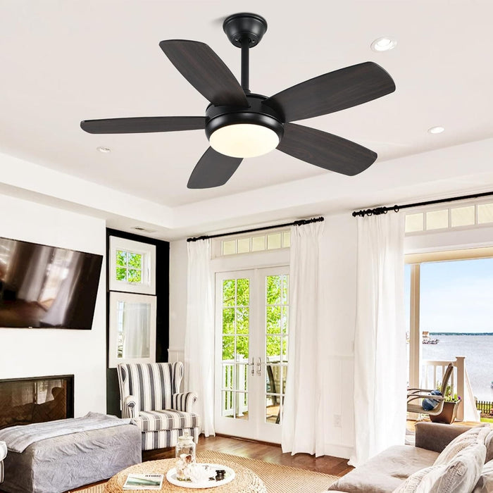 42 in. Indoor Outdoor Black Ceiling Fan, Outdoor Ceiling Fan with Light and Remote, Dimmable Ceiling Fan and Light, Noiseless Bedroom Ceiling Fans-8-ErisView