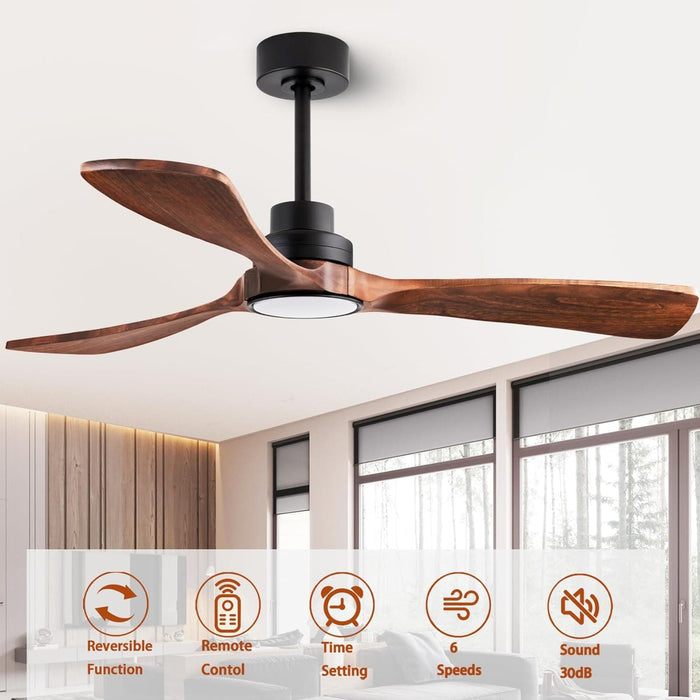 42 in. Indoor Wood Ceiling Fan with Light and Remote for Living Room Office, Farmhouse Black Outdoor Ceiling Fan, Outdoor Patio Fans-11-ErisView