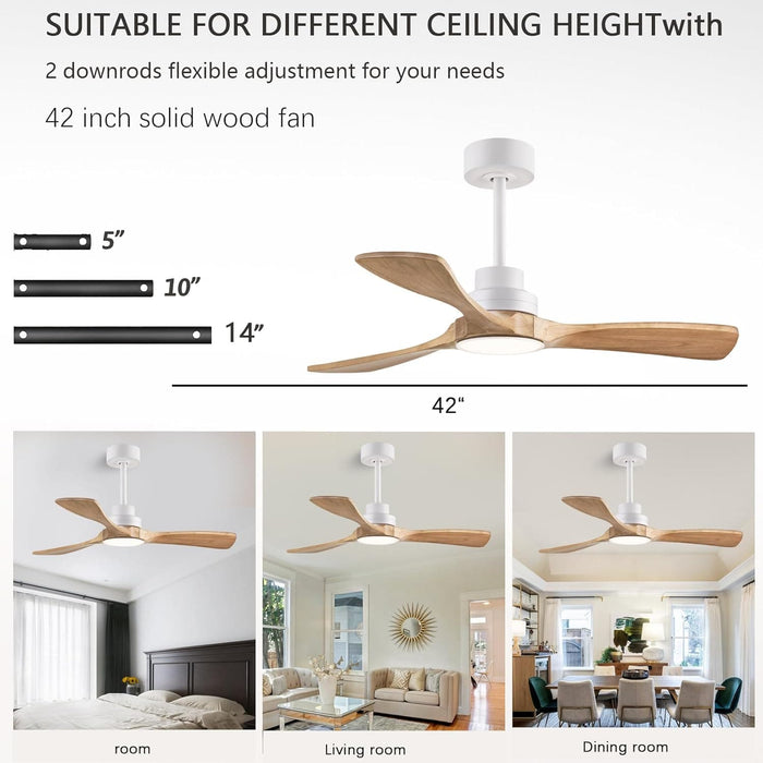 42 in. Indoor Wood Ceiling Fan with Light and Remote for Living Room Office, Farmhouse Black Outdoor Ceiling Fan, Outdoor Patio Fans-14-ErisView