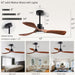 42 in. Indoor Wood Ceiling Fan with Light and Remote for Living Room Office, Farmhouse Black Outdoor Ceiling Fan, Outdoor Patio Fans-2-ErisView
