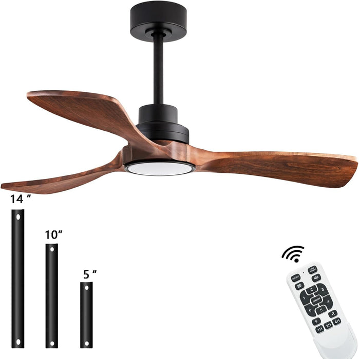 42 in. Indoor Wood Ceiling Fan with Light and Remote for Living Room Office, Farmhouse Black Outdoor Ceiling Fan, Outdoor Patio Fans-7-ErisView